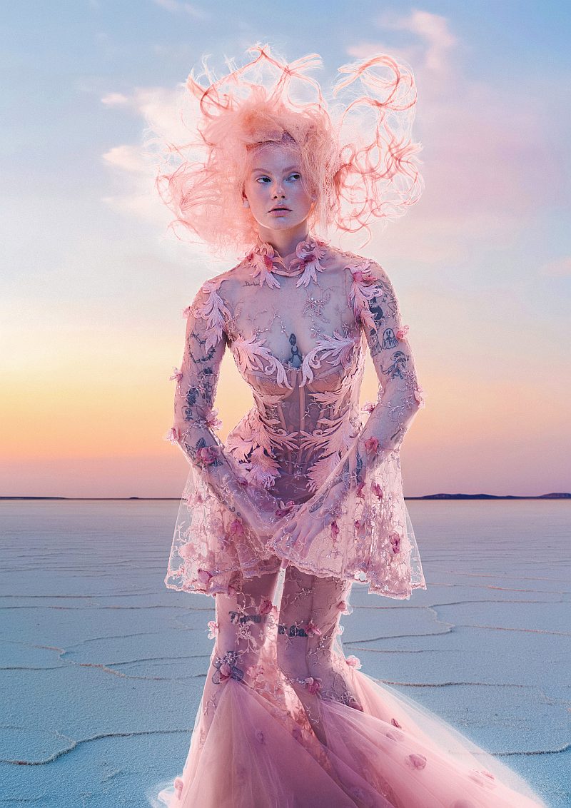 Avant Garde Peach Tousled Sculptured Hair - Stephanie Bellairs - UTOPIES 4045 Collection